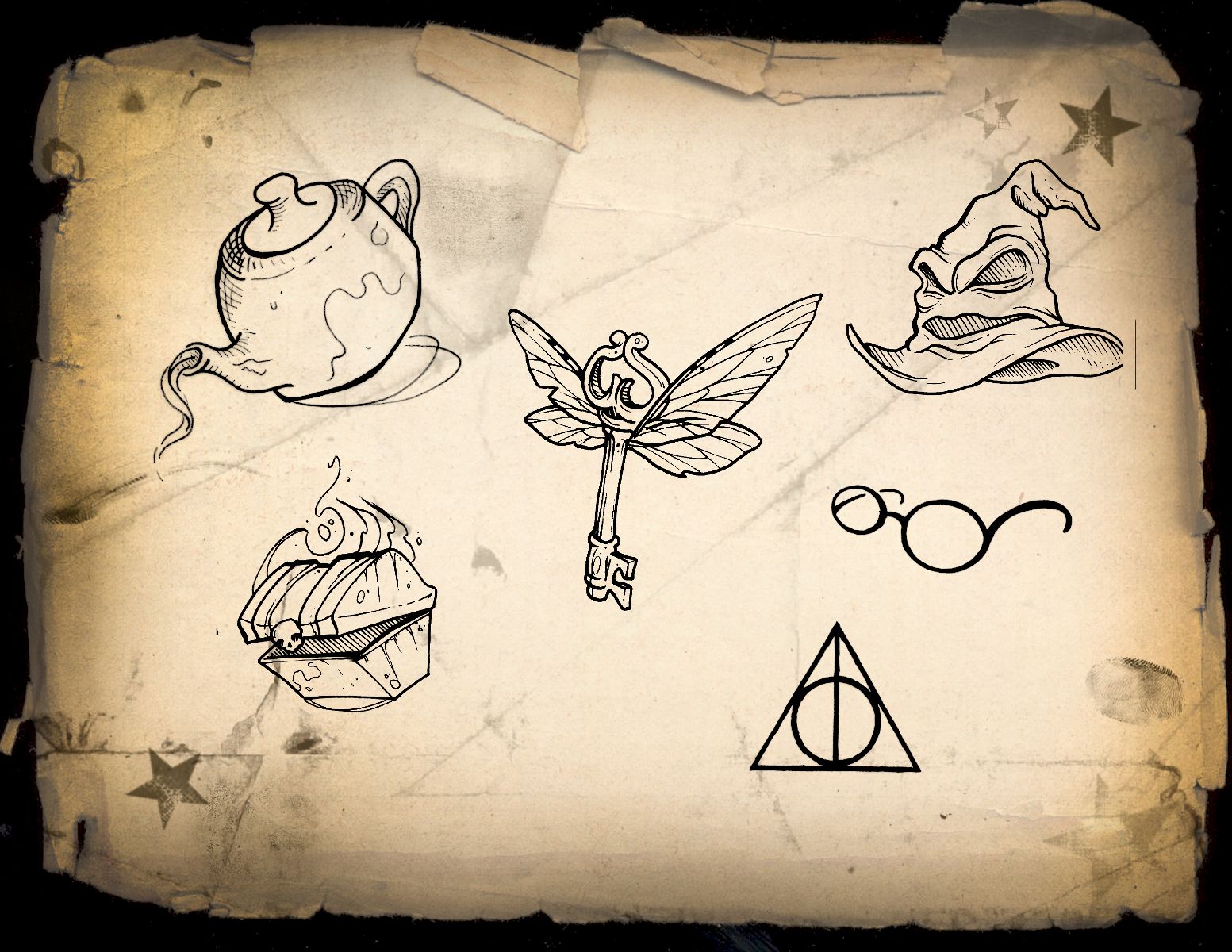 Harry Potter Charity Day Flash Designs! Off the Map Tattoo